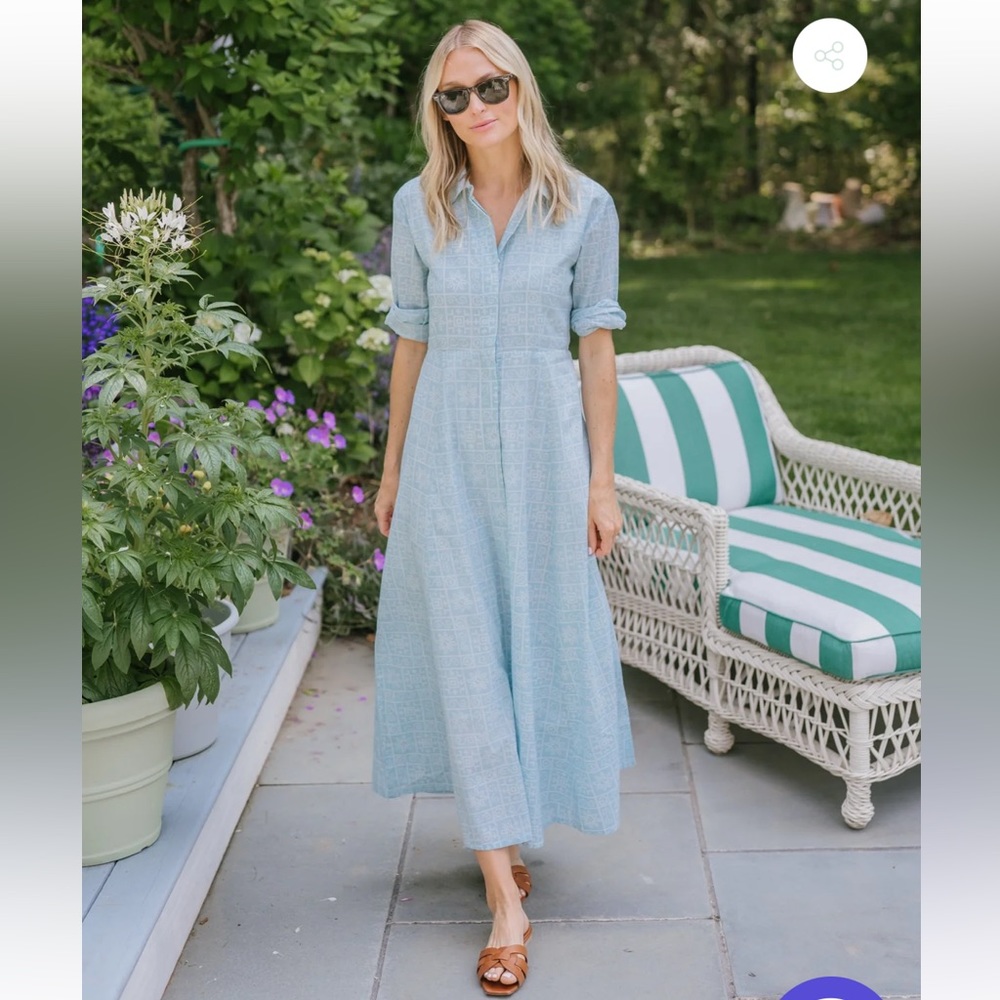 Julia Amory Shirtdress Azure Mosiac L